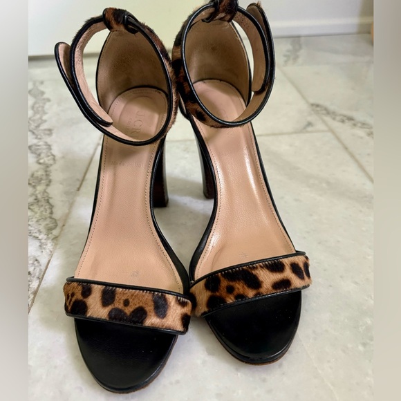 J. Crew Collection Lanie Calf-Hair Leopard Stacked
Heel Sandals - Picture 6 of 9